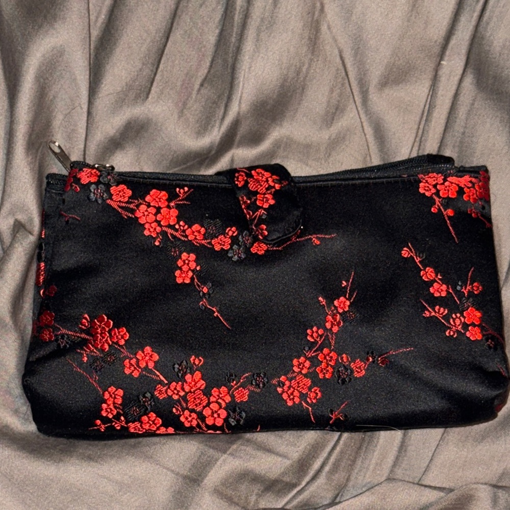 Red Blossom Brand Clutch with Mirror (Like New)
